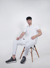 Endushion Fusion Flex White Tracksuit - Stretchable Fabric-Endushion