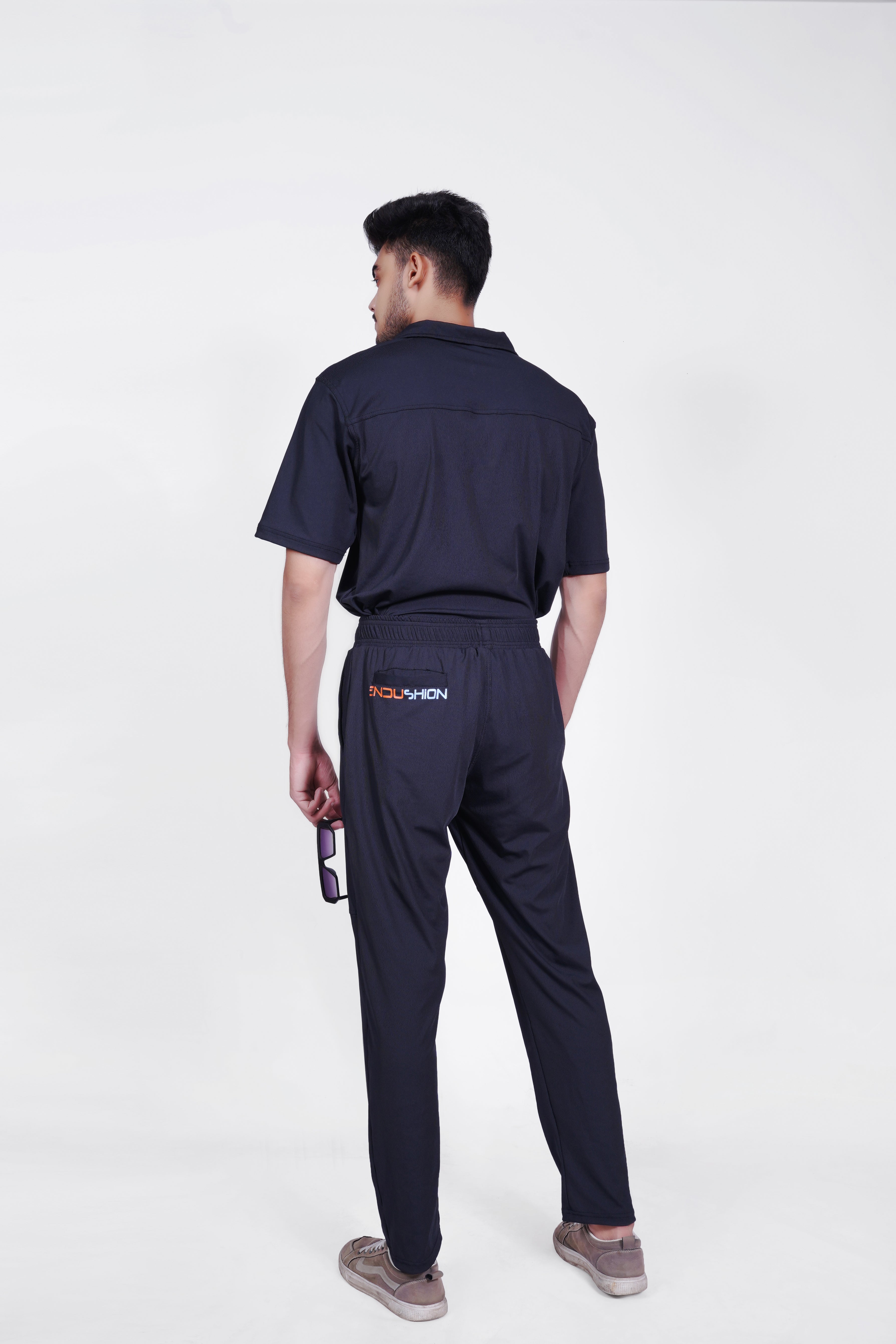 Endushion Fusion Flex Black Tracksuit - Stretchable Blend