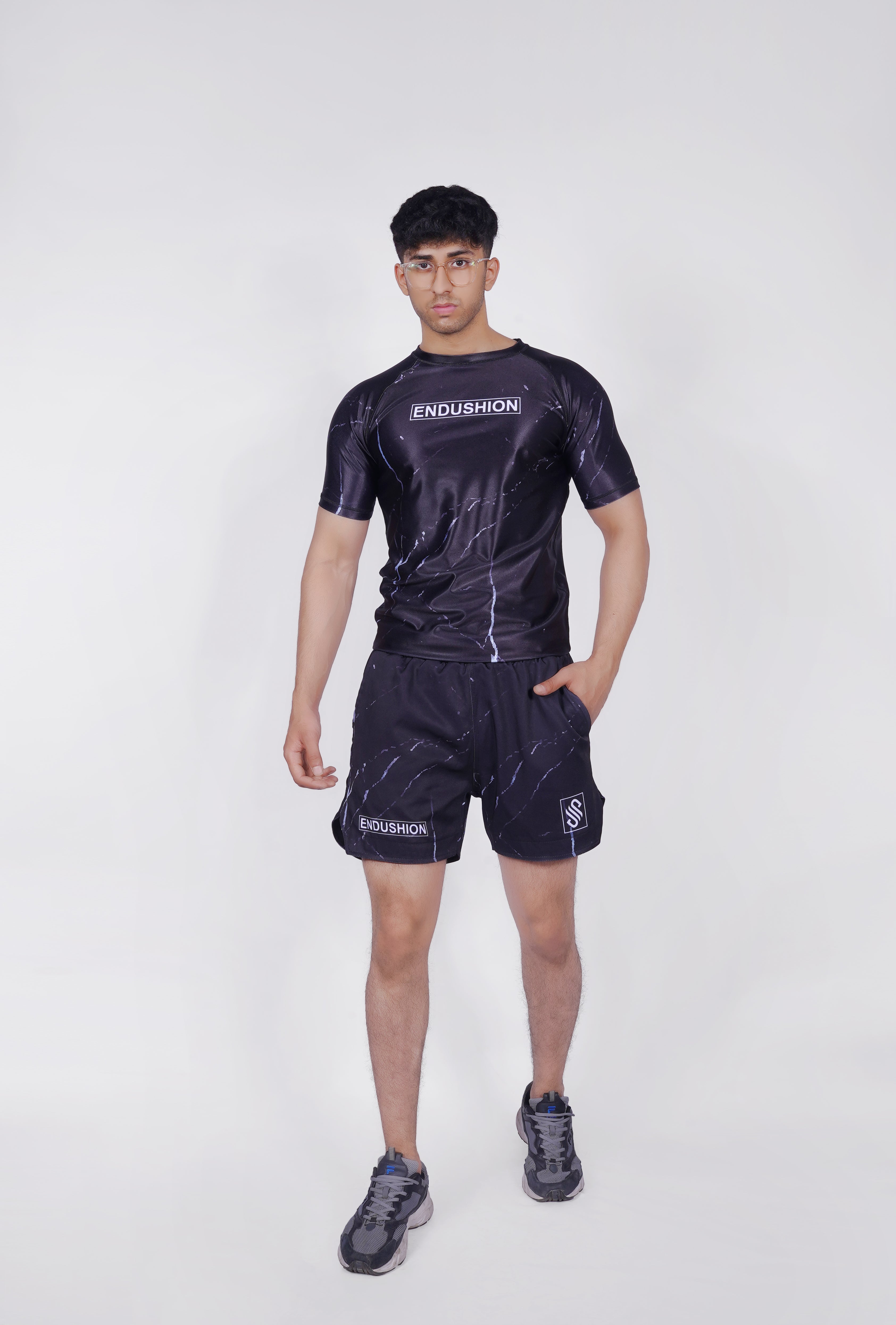 Endushion Marble Black Rashguard - Stretchable Blend-Endushion