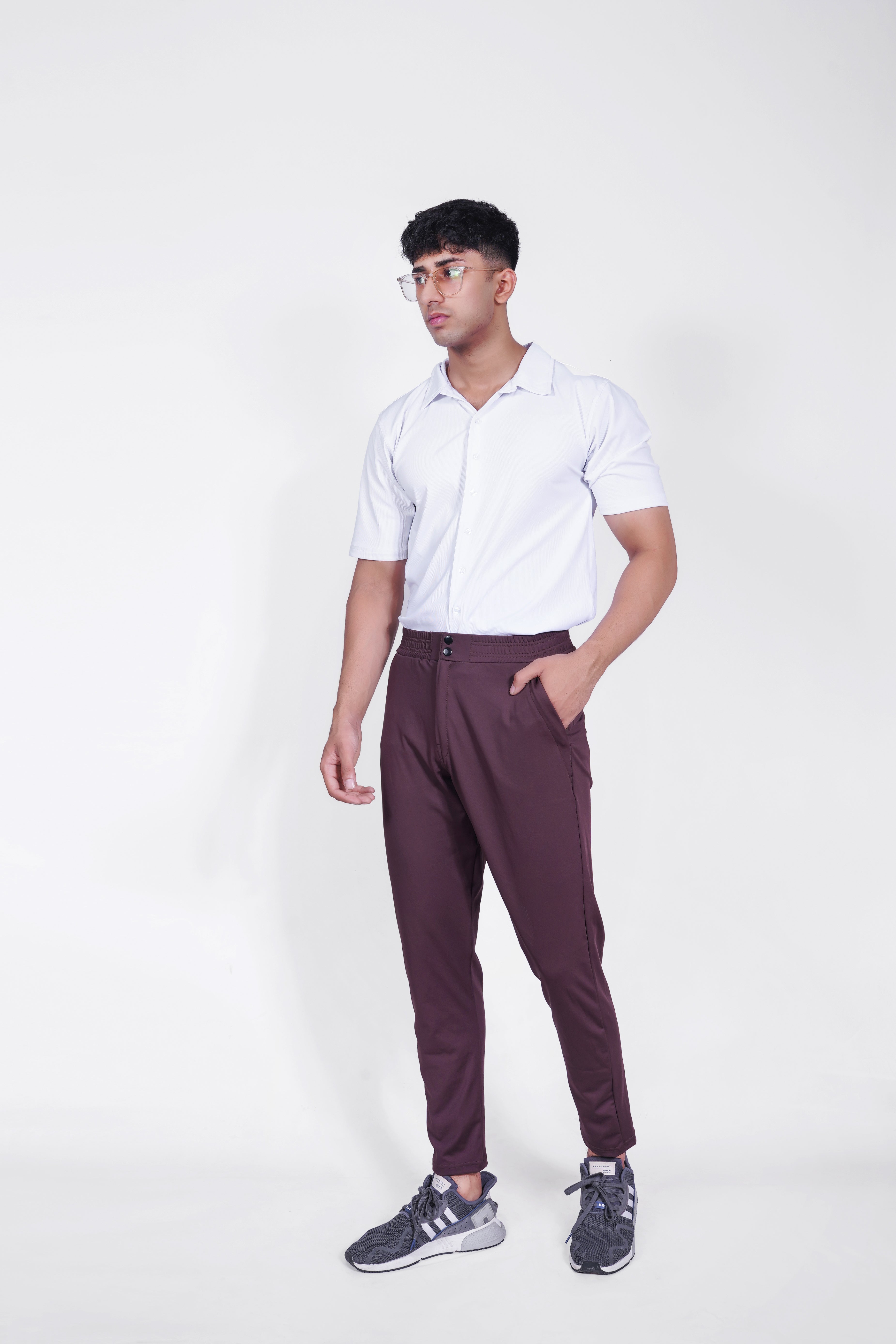 Endushion PantFusion Comfort Brown Trouser - Stretchable Fabric